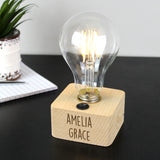 Personalised Free Text LED Bulb Table Lamp.