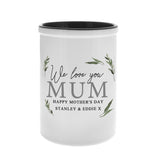 Personalised Botanical Straight Sided Flower Pot.