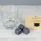 Personalised No.1 Whisky Stones & Glass Set.