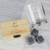 Personalised No.1 Whisky Stones & Glass Set.